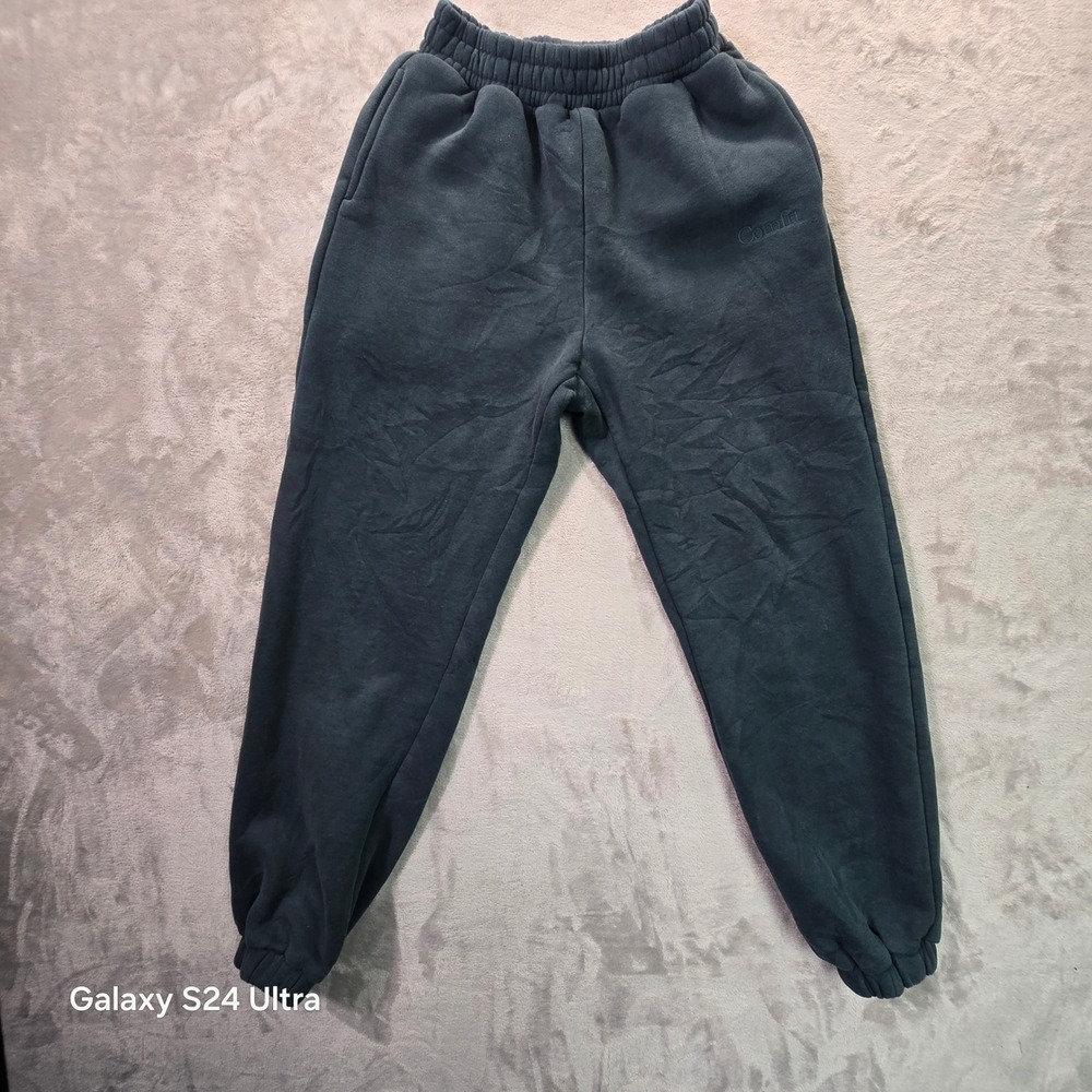 Comfrt Signature Sweatpants Washed Black Fleece Joggers Small